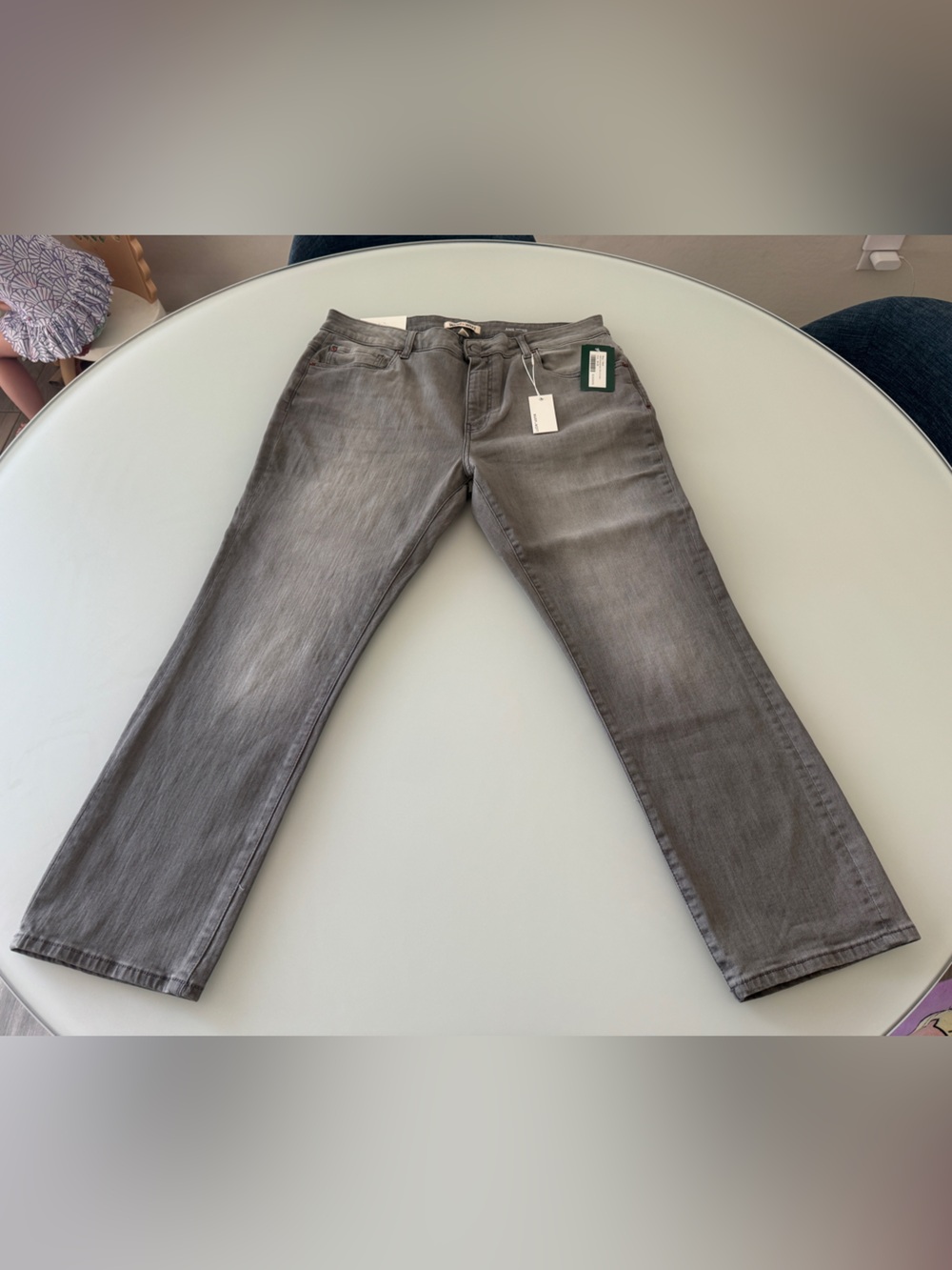 Warp & Weft Men's Grey Slim-Leg Jeans